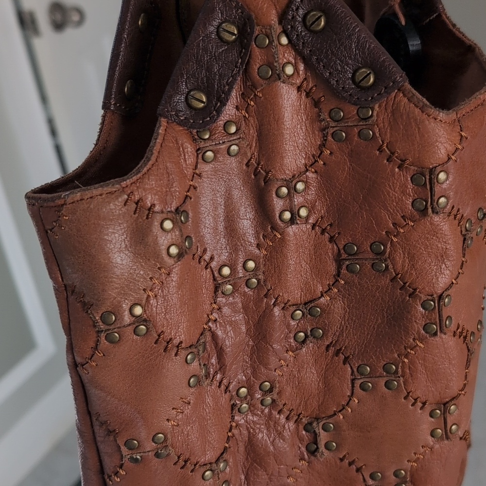 The Sak Brown Studded Leather Shoulder Bag - Picture 9 of 13